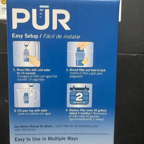 NWT PUR Max Ion 7 Cup Water Pitcher Filtration System With New Filter Lot of 02 - Picture 4 of 8